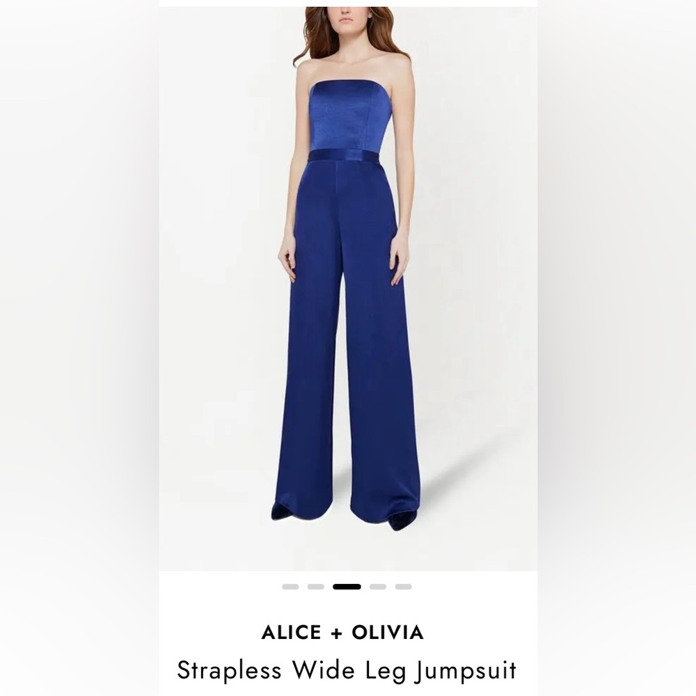 ALICE + OLIVIA 
Strapless Wide Leg Jumpsuit